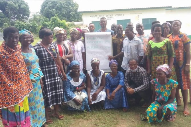 A group of female rice farmers who attended training of farm measurement