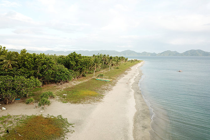 Part of the coastline of Casiguran, Aurora