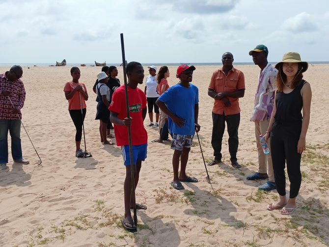 District assemblyman, community youth, International Cristian University Students and Ho Technical Students at Keta Beach cleaning day in Kedzikorpe