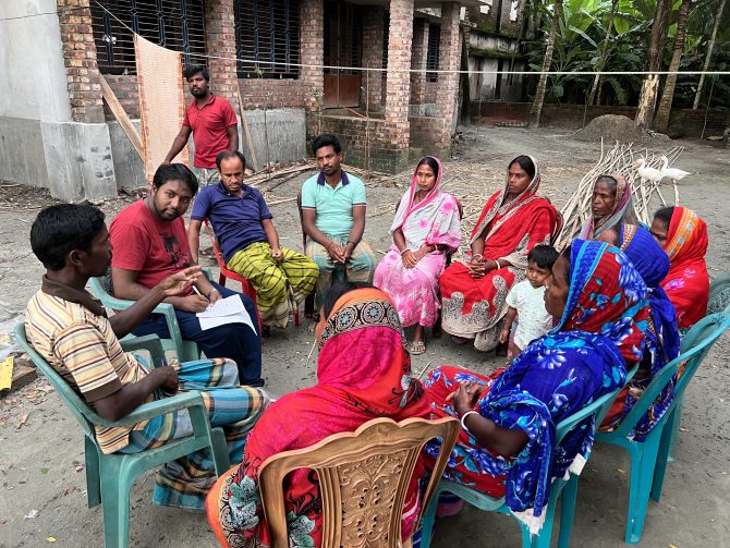 Munda indigenous people narrate their stories of crises and vulnerabilities due to increased cost of living, climate change and biodiversity loss during focus group discussion (FGD)