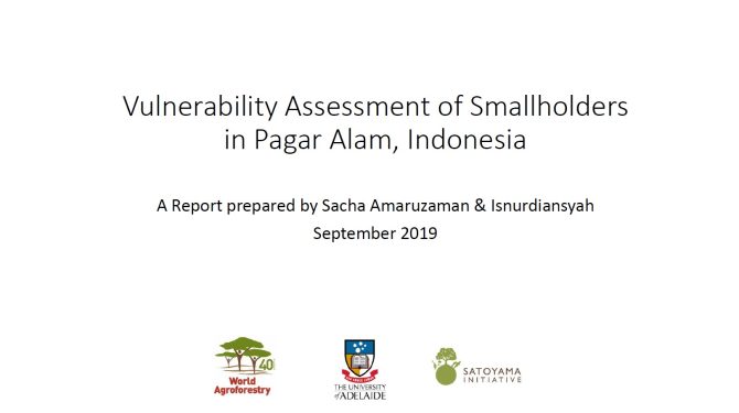 Vulnerability Assessment of Smallhoders in Pagar Alam, Indonesia